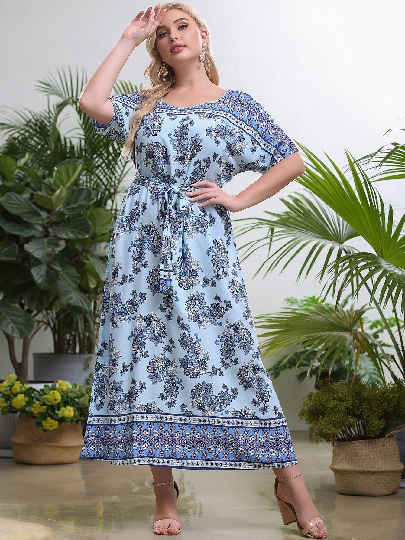Vestido Floral Manga Rosa » Coleção Eleganza