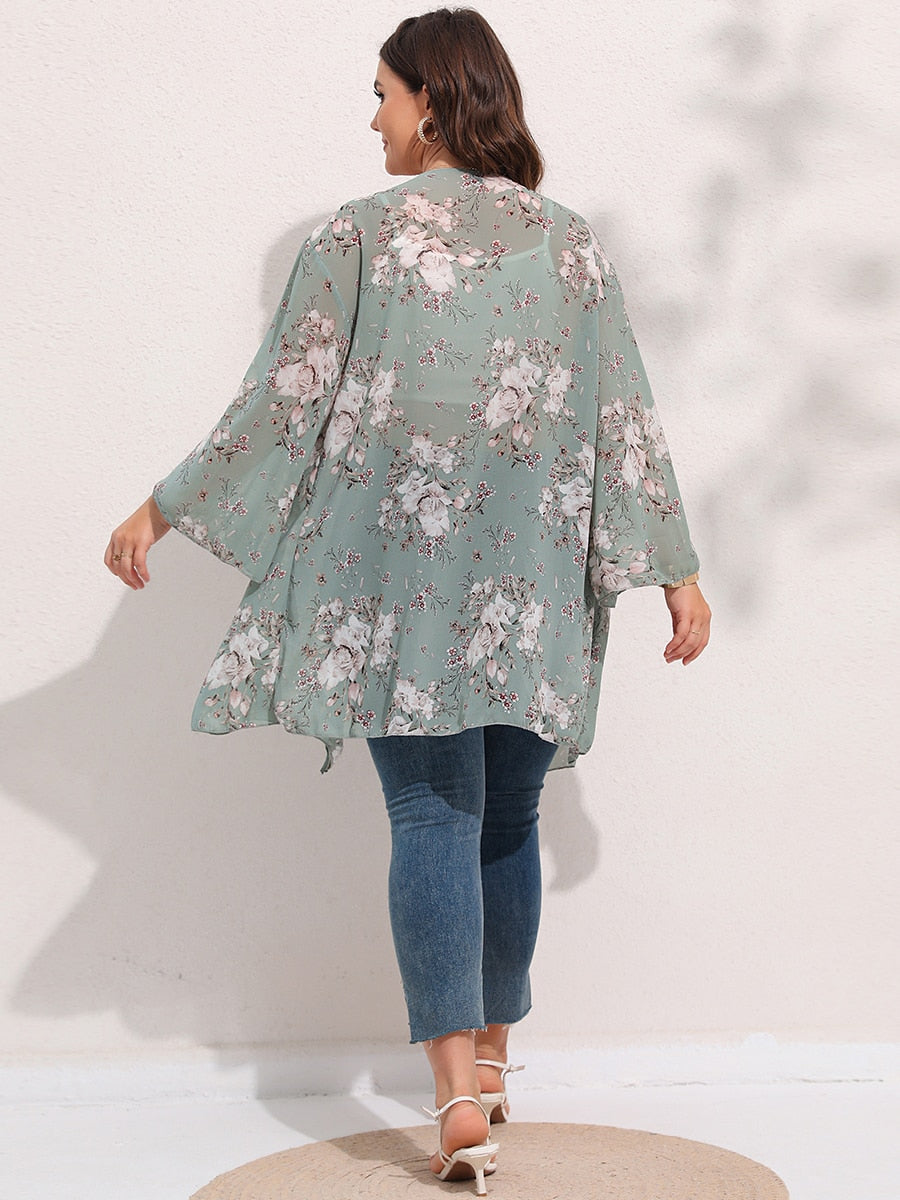 Kimono Floral Manga Rosa  » Coleção Amália