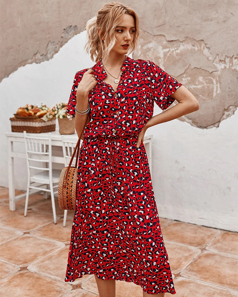 Vestido Midi Manga Rosa » Coleção Andressa